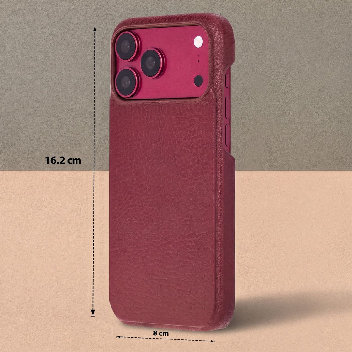 Charleston  Burgundy Pebbled Leather MagSafe Case for iPhone 18 Pro