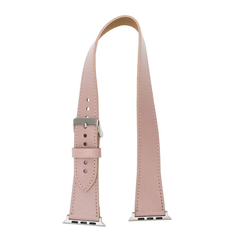 Pink Leather Double Tour Apple Watch Band - LEATHERE