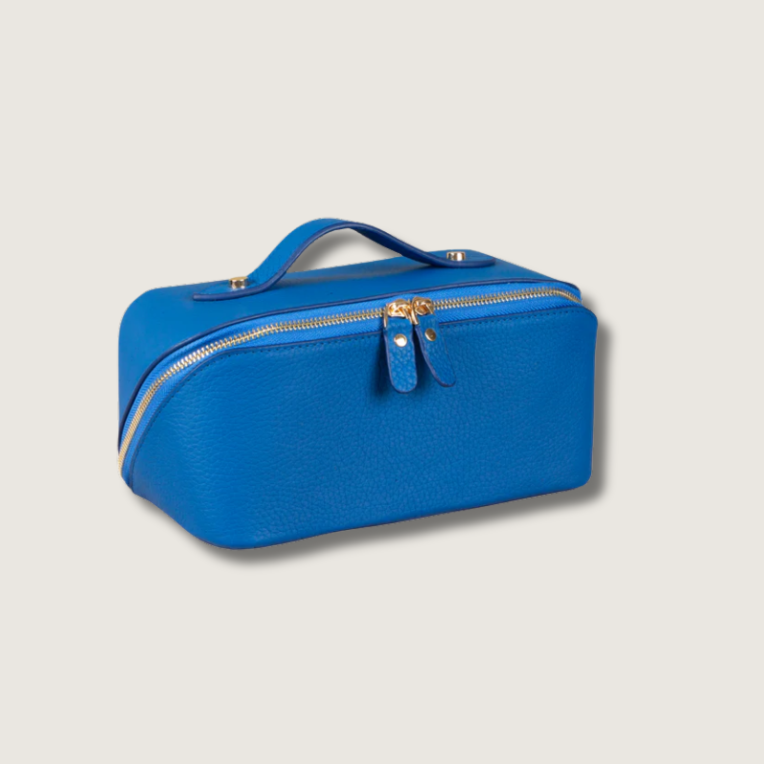 Luxury Leather Travel Vanity Case – Elegant & Spacious-Royal blue - San Jose