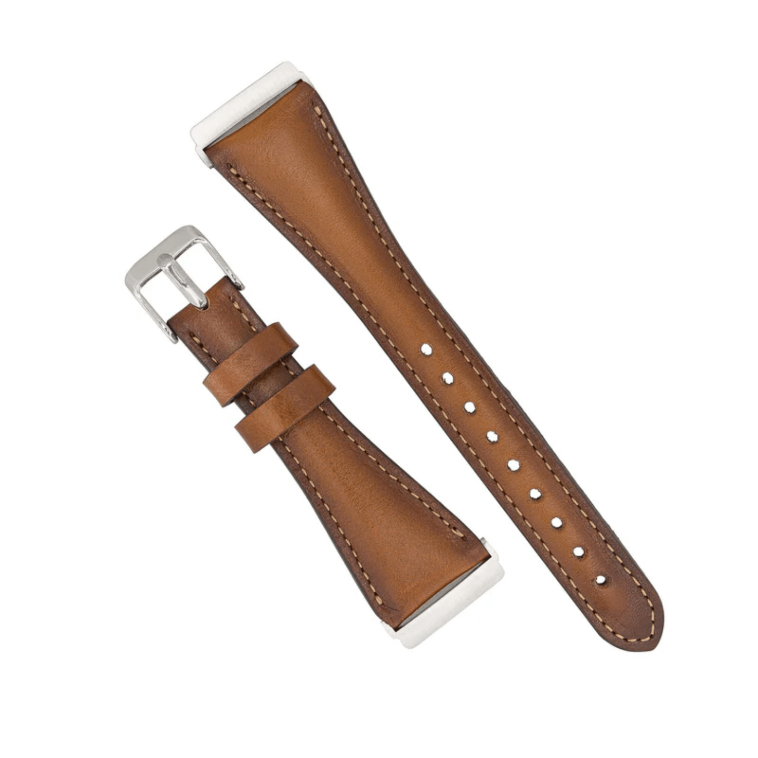 Rich Caramel Brown Leather Slimy Apple Watch Band - LEATHERE