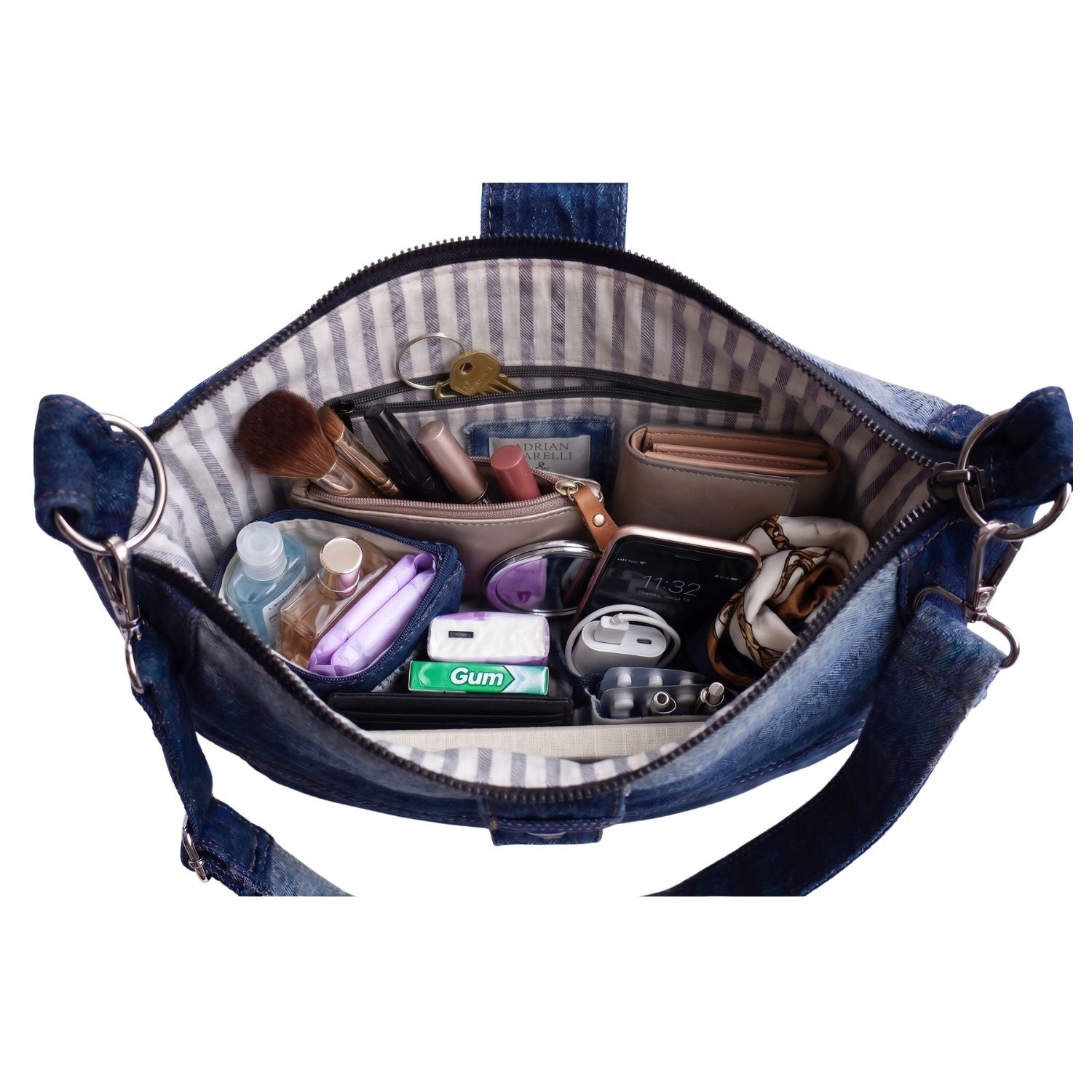 Brooklyn Crescent — Upcycled Denim Crossbody