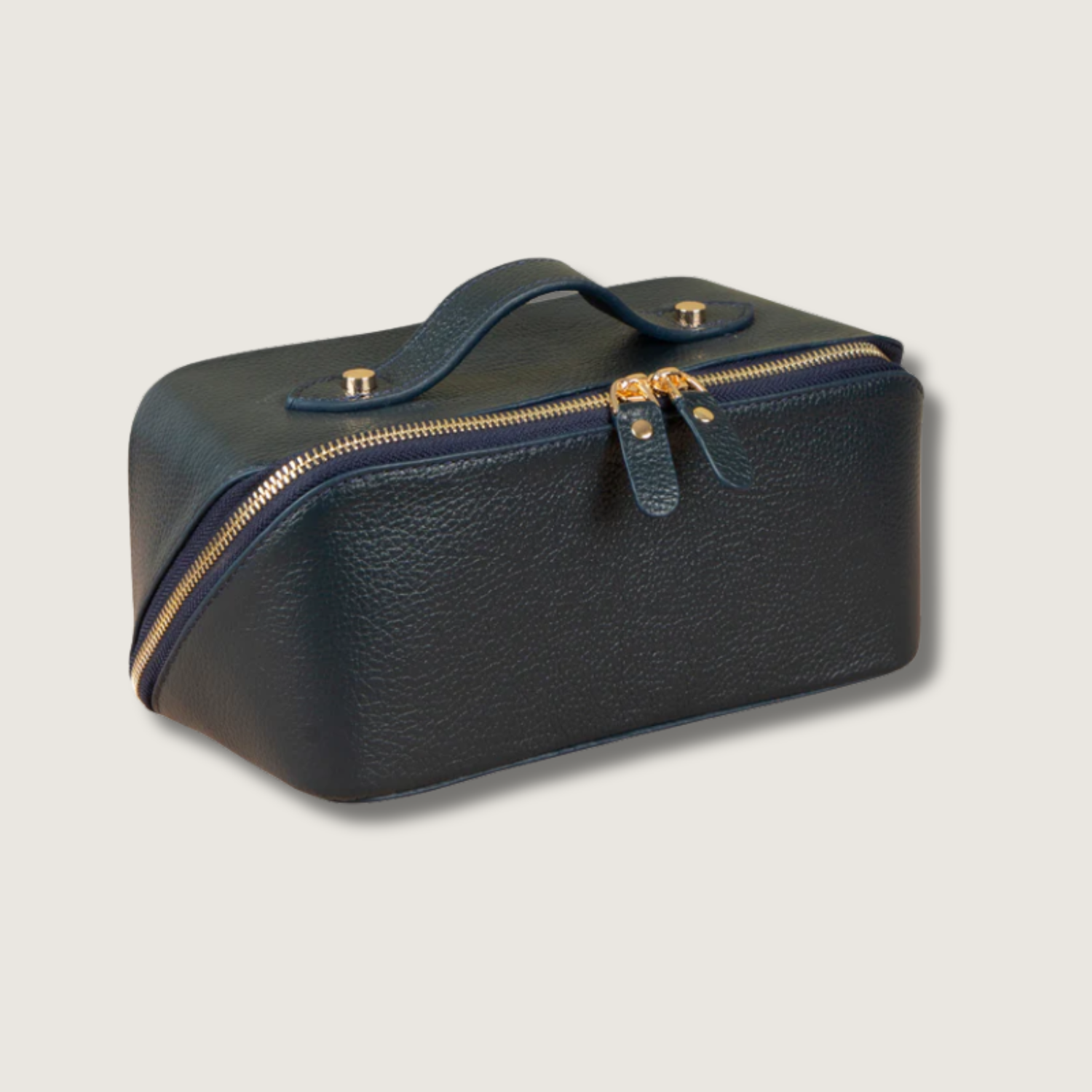 Luxury Leather Travel Vanity Case – Elegant & Spacious-Midnight blue - San Jose