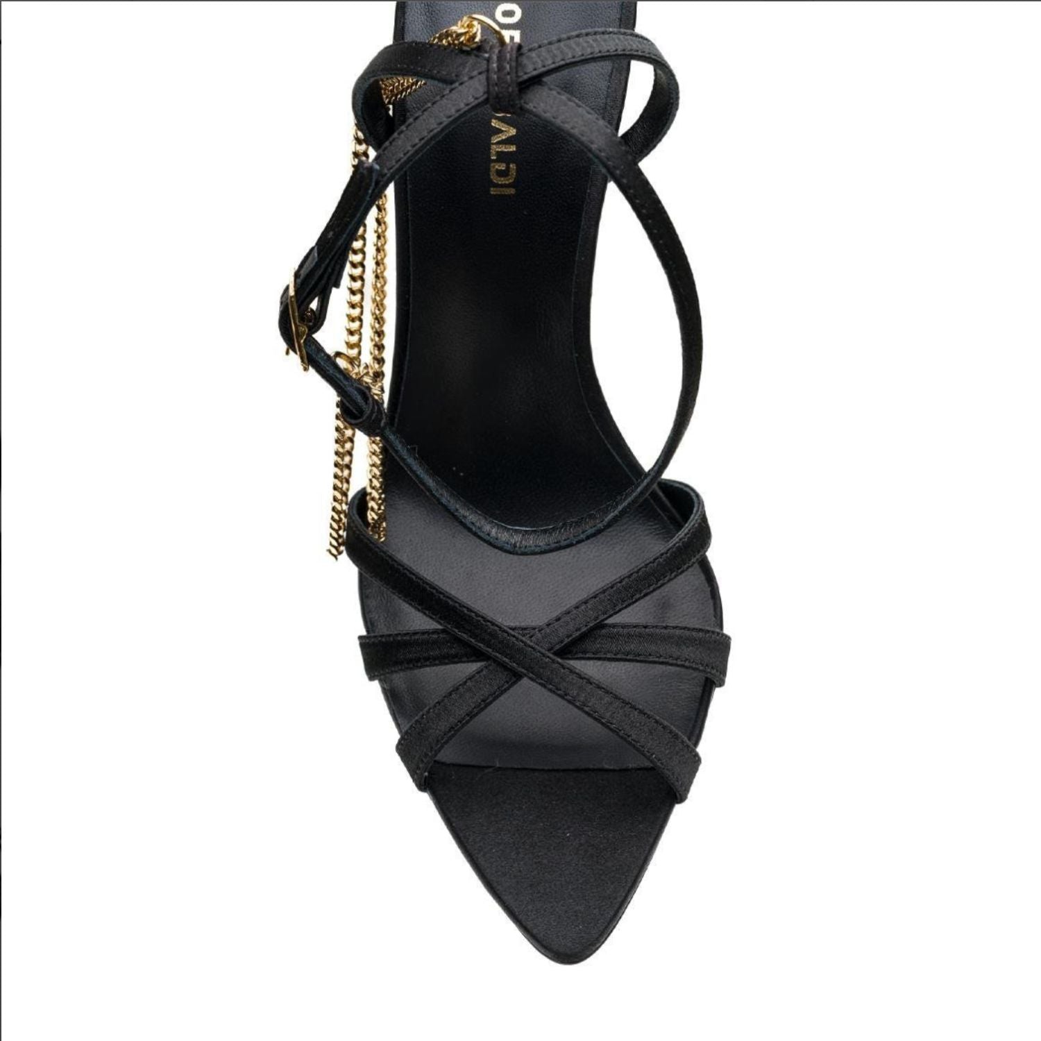 Black Suede Chain Tassel High Heel Sandals - Black - Arlington