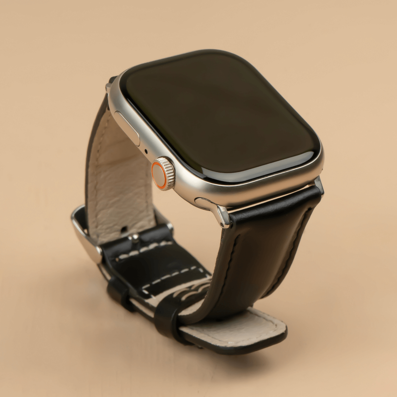 Black Leather Classic Apple Watch Band for All Series - LEATHERE