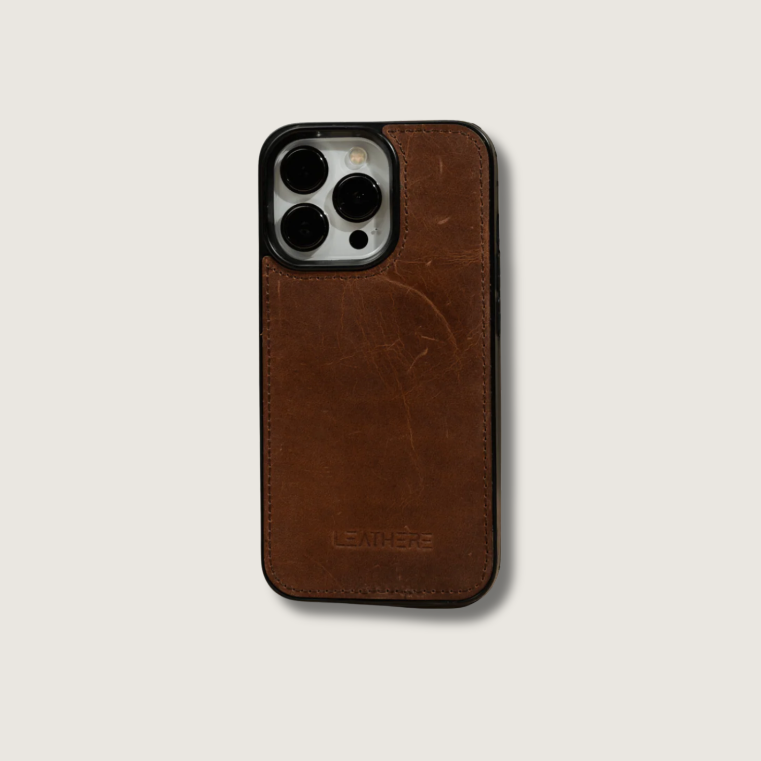 iPhone 15 Series Dark Brown Leather Case - Austin