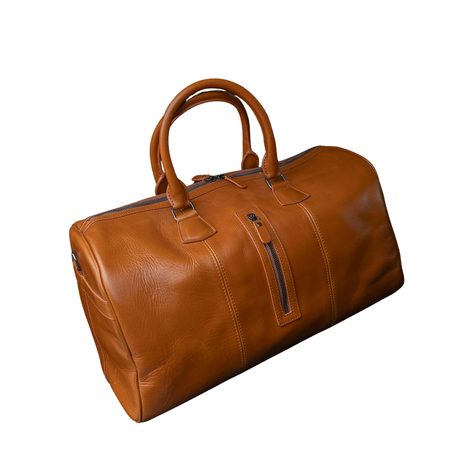 Vintage Leather Weekender Bag - Rich Brown - Edison