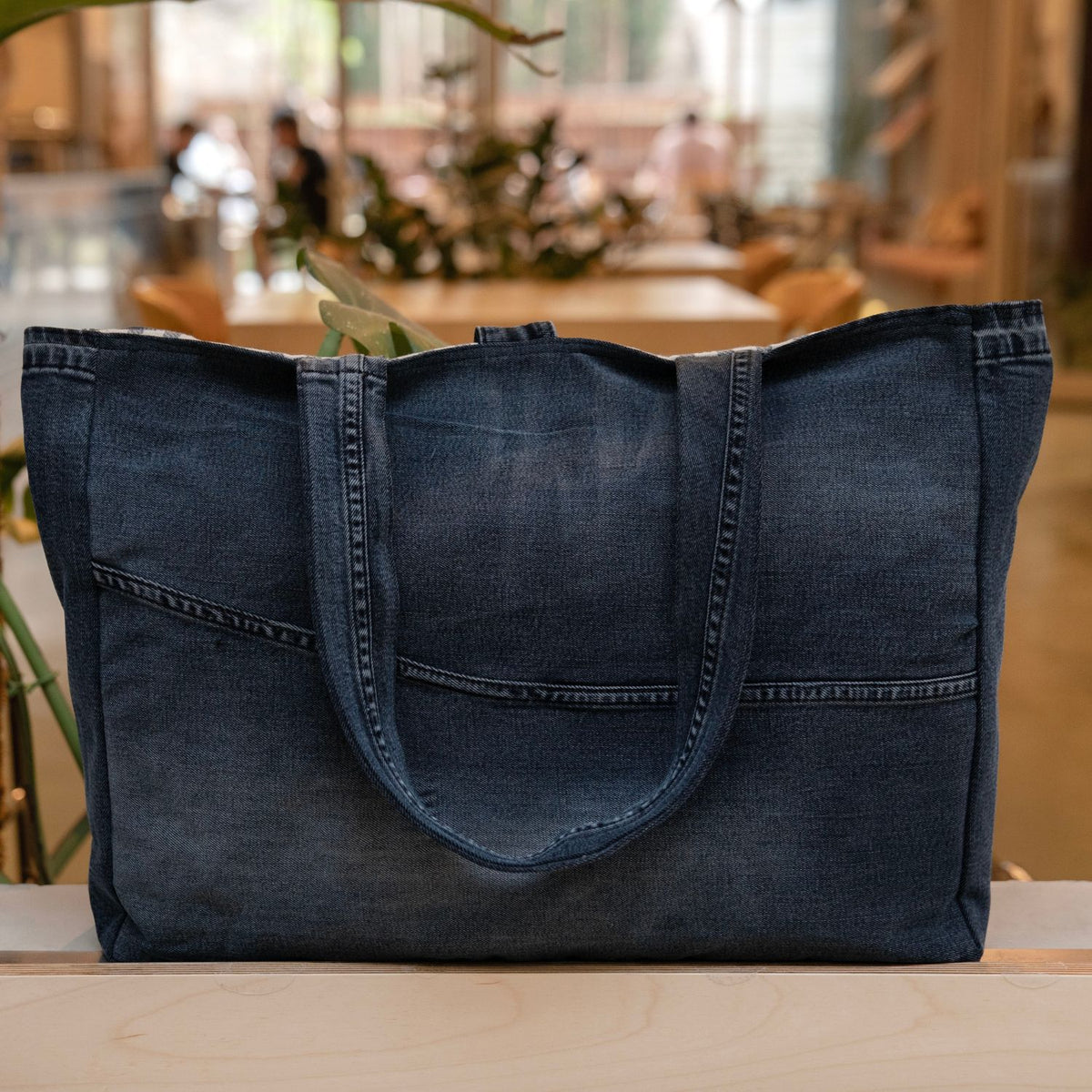 Brooklyn Heritage Tote / Recycled Denim Black