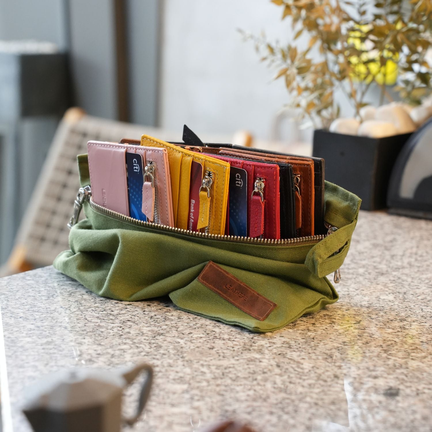 Zippered Genuine Leather Card Holder – Gift Box Edition (Ten Colors) -Concord