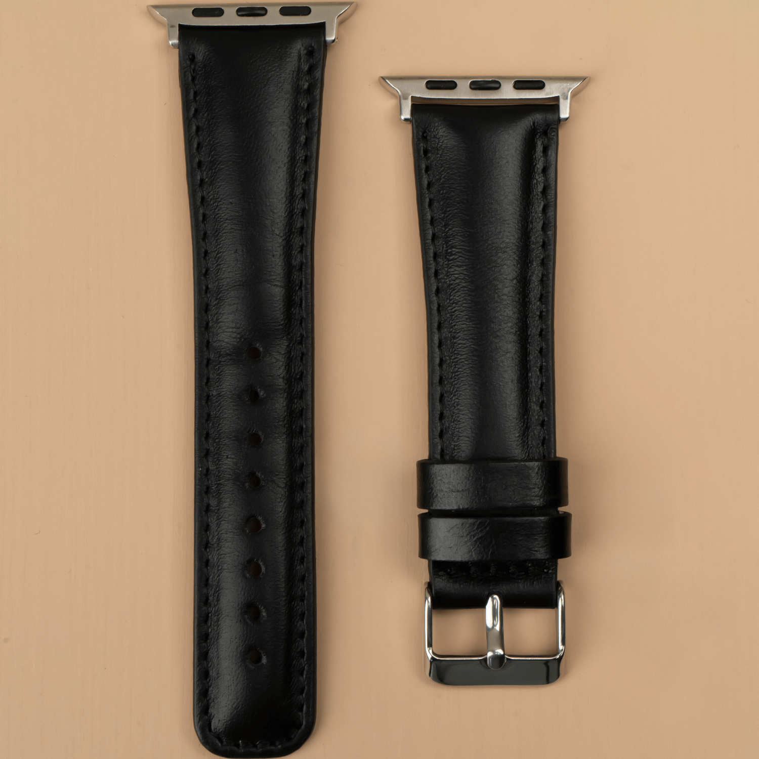 Black Leather Classic Apple Watch Band for All Series - LEATHERE