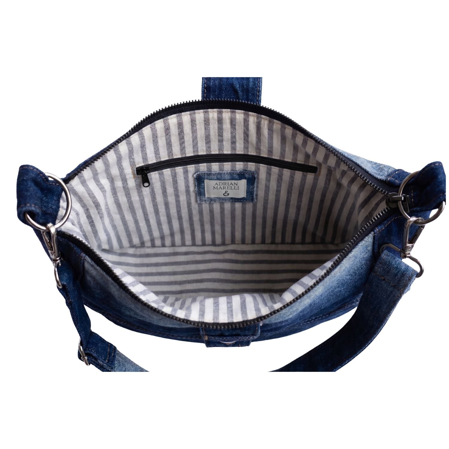 Brooklyn Crescent — Upcycled Denim Crossbody