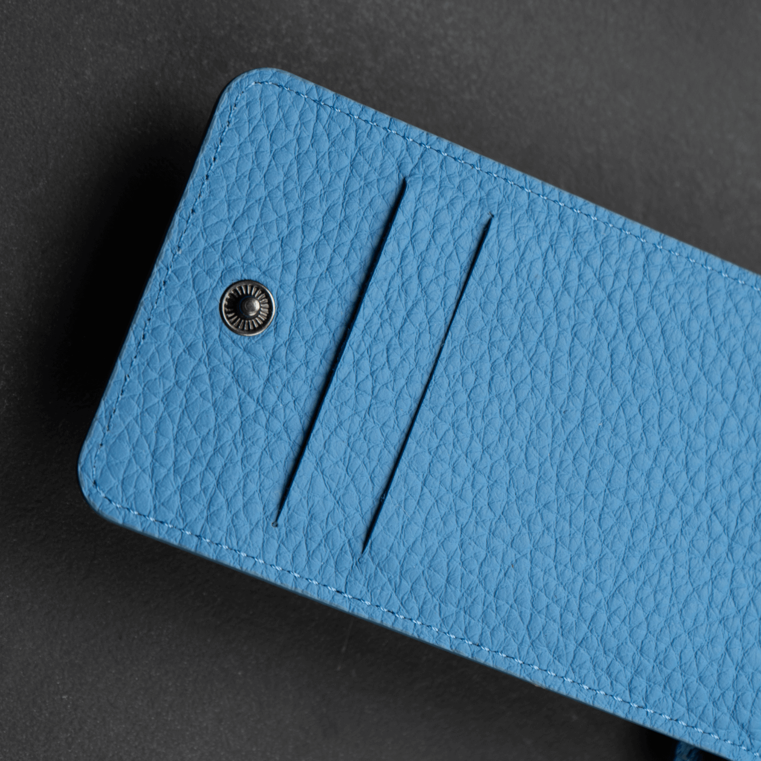 Blue Leather Crossbody Phone Bag & Wallet - LEATHERE