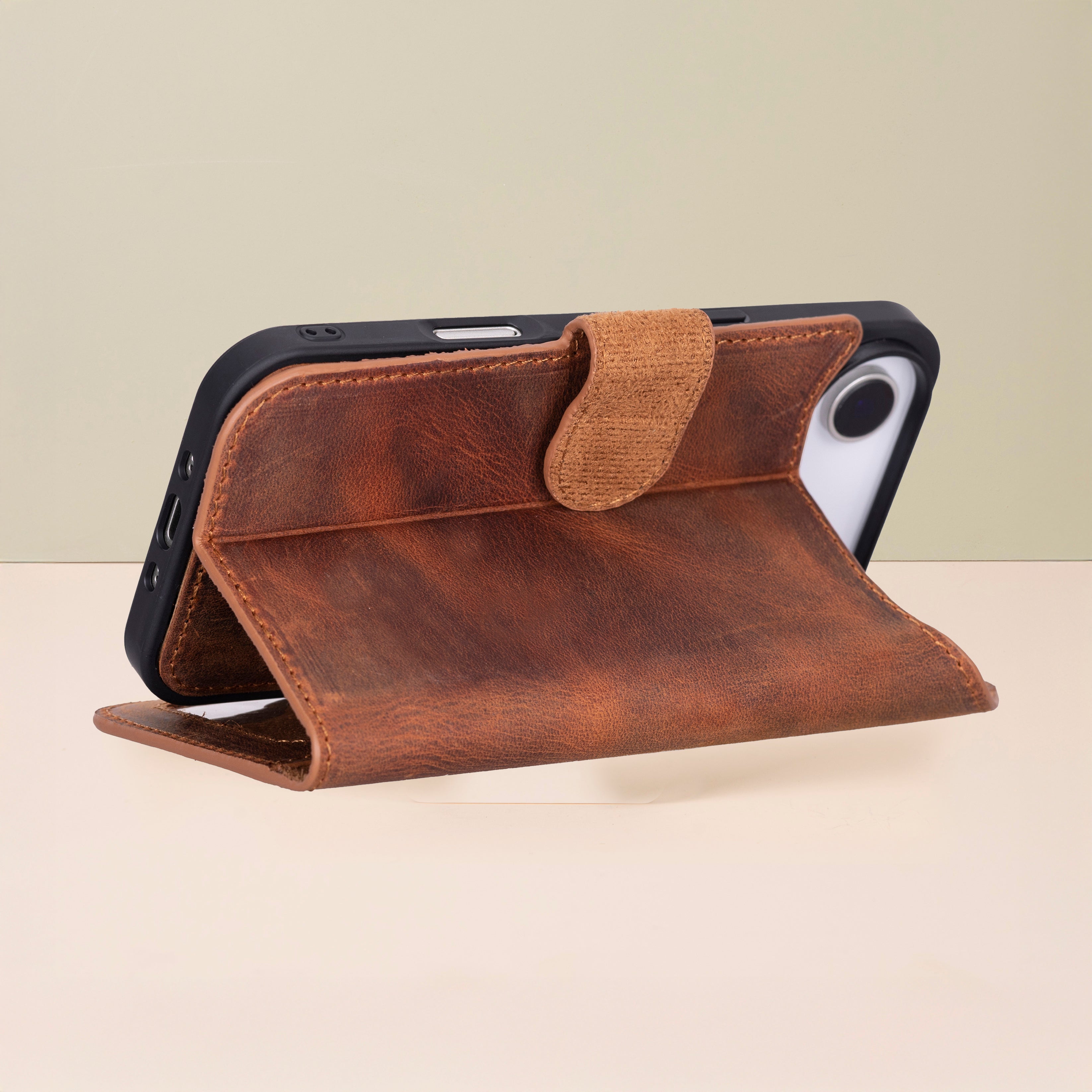 Premium Leather iPhone Air Wallet Case – Brown - Austin
