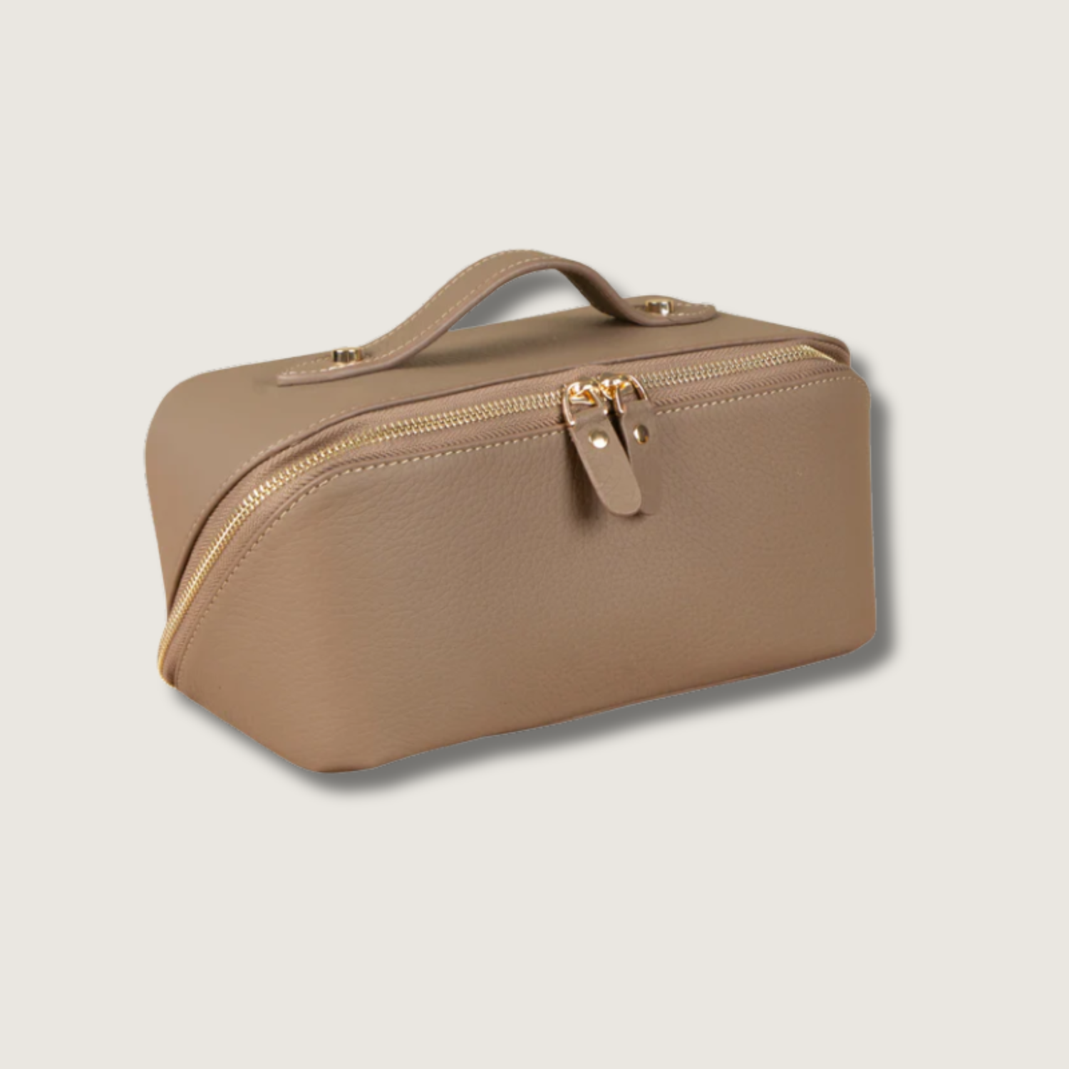 Luxury Leather Travel Vanity Case – Elegant & Spacious- Warm taupe - San Jose