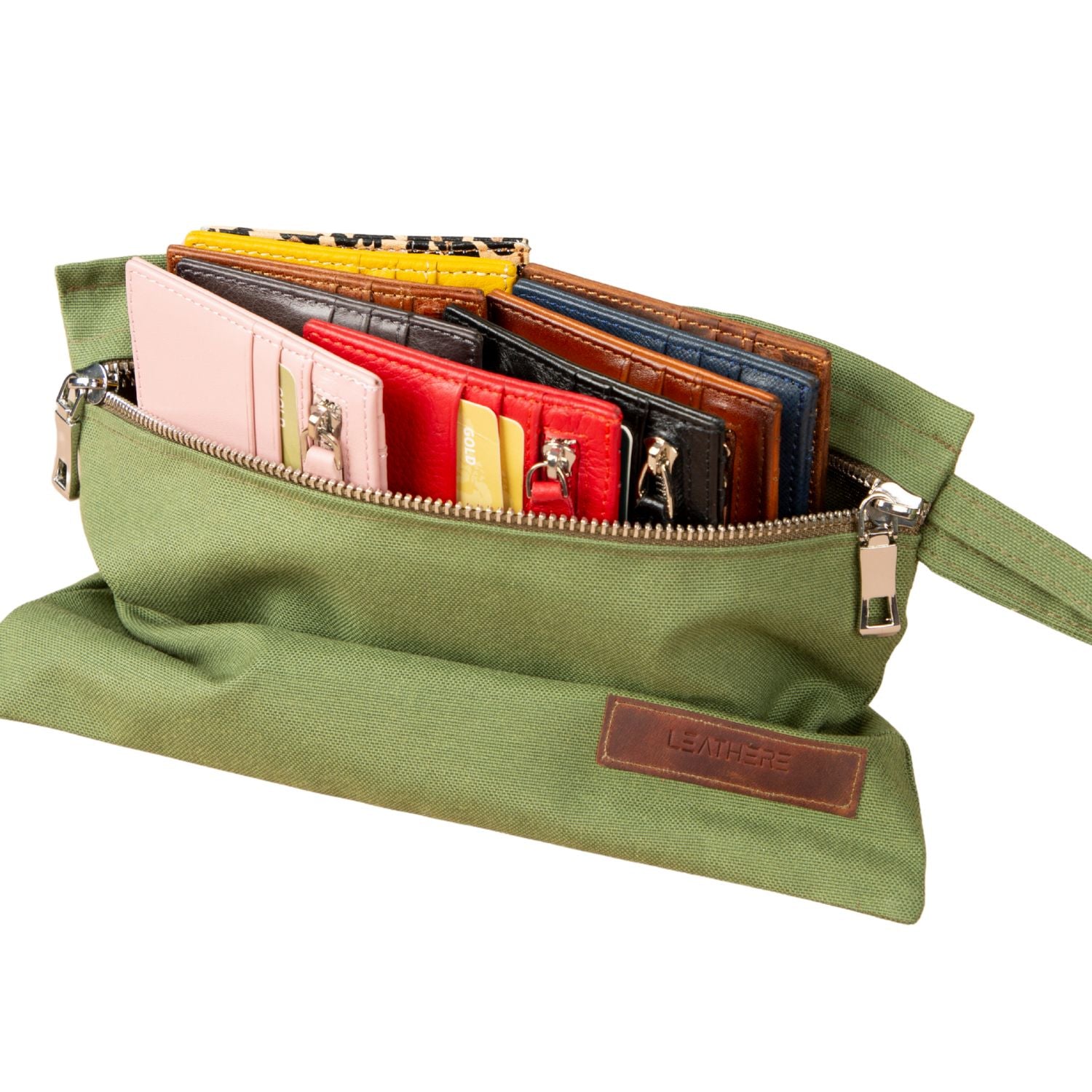 Zippered Genuine Leather Card Holder – Gift Box Edition (Ten Colors) -Concord