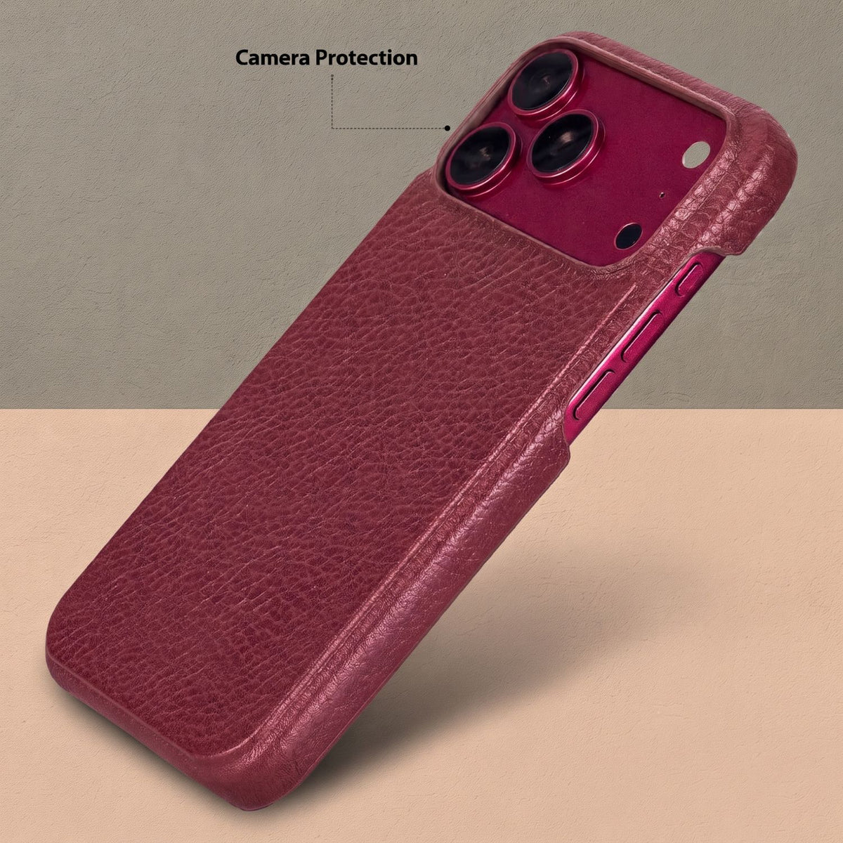 Charleston  Burgundy Pebbled Leather MagSafe Case for iPhone 18 Pro