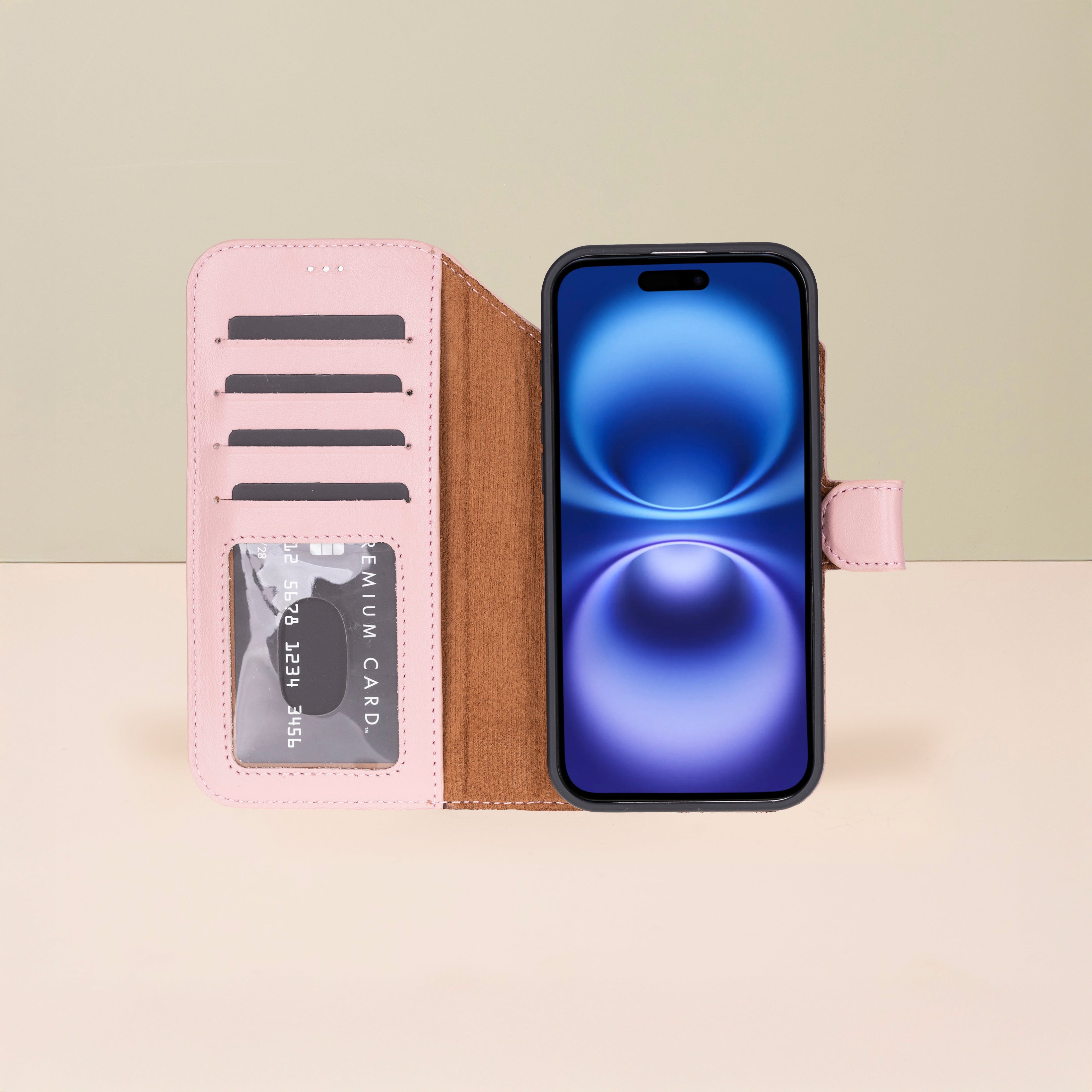 Premium Leather iPhone Air Wallet Case – Pink - Austin