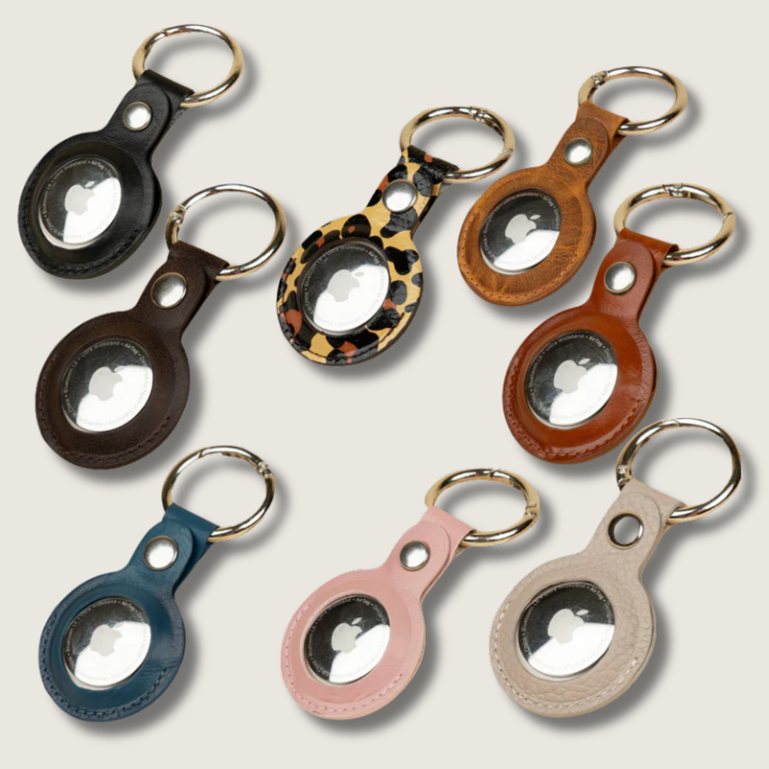 Premium Leather AirTag Holder - (8 pieces) - Mixed Colors- Orlando