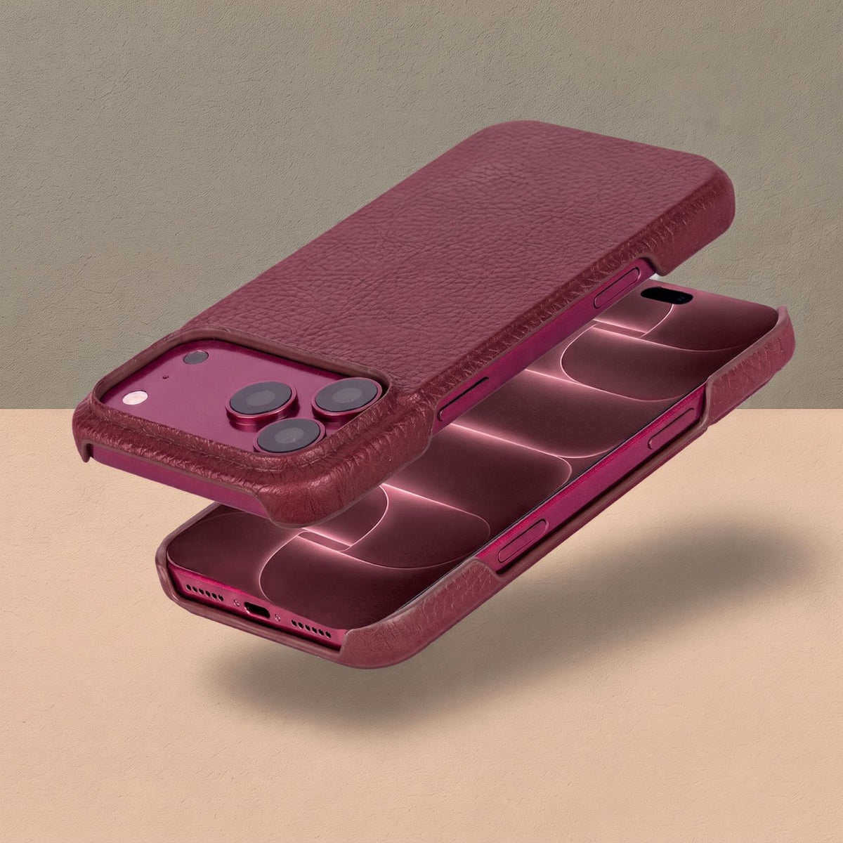 Charleston  Burgundy Pebbled Leather MagSafe Case for iPhone 18 Pro