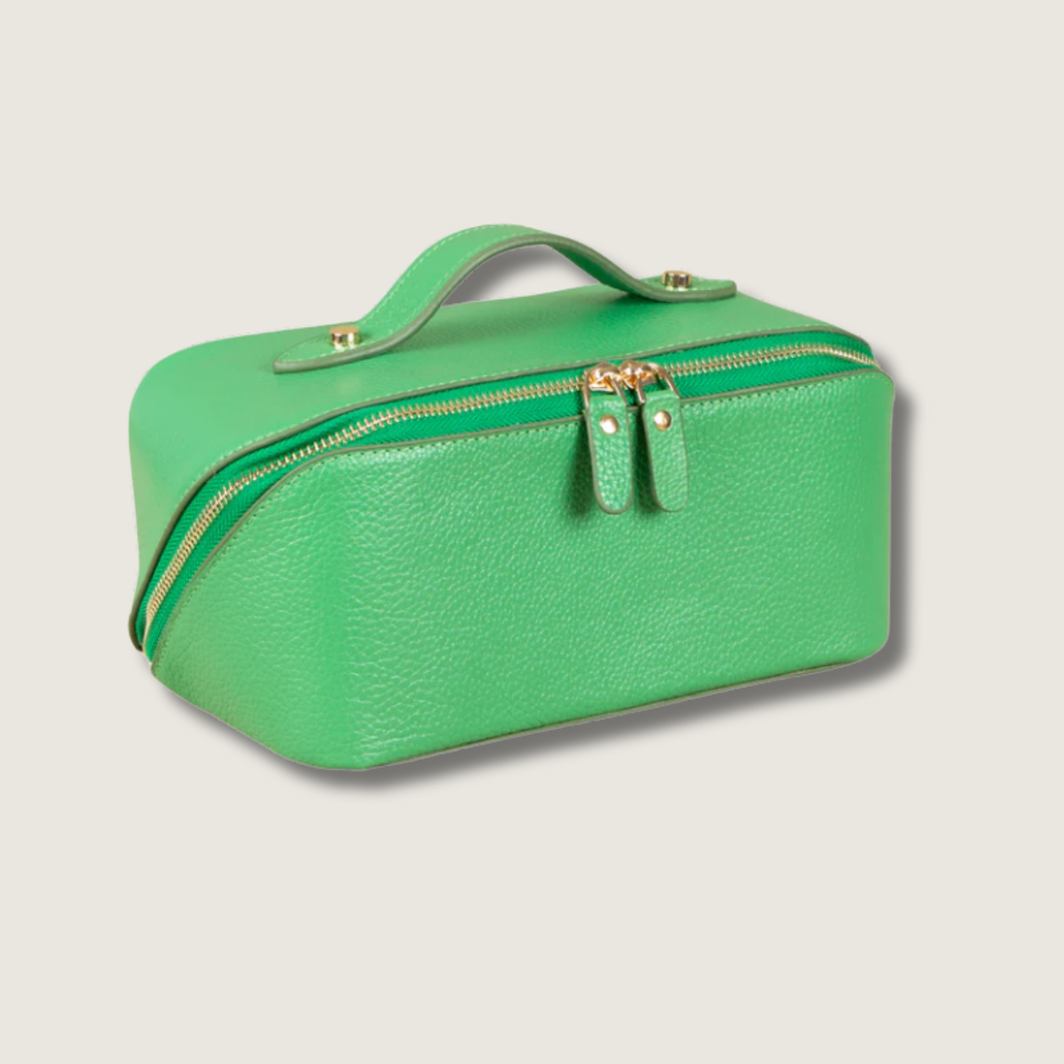 Luxury Leather Travel Vanity Case – Elegant & Spacious- Emerald green - San Jose