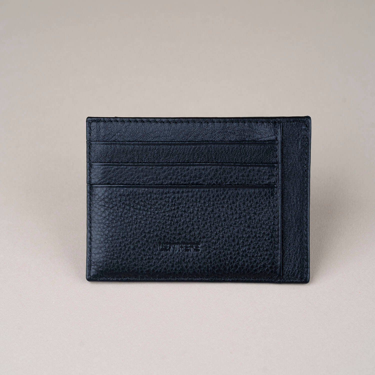 Slim Leather Cardholder Wallet - Black - Joliet