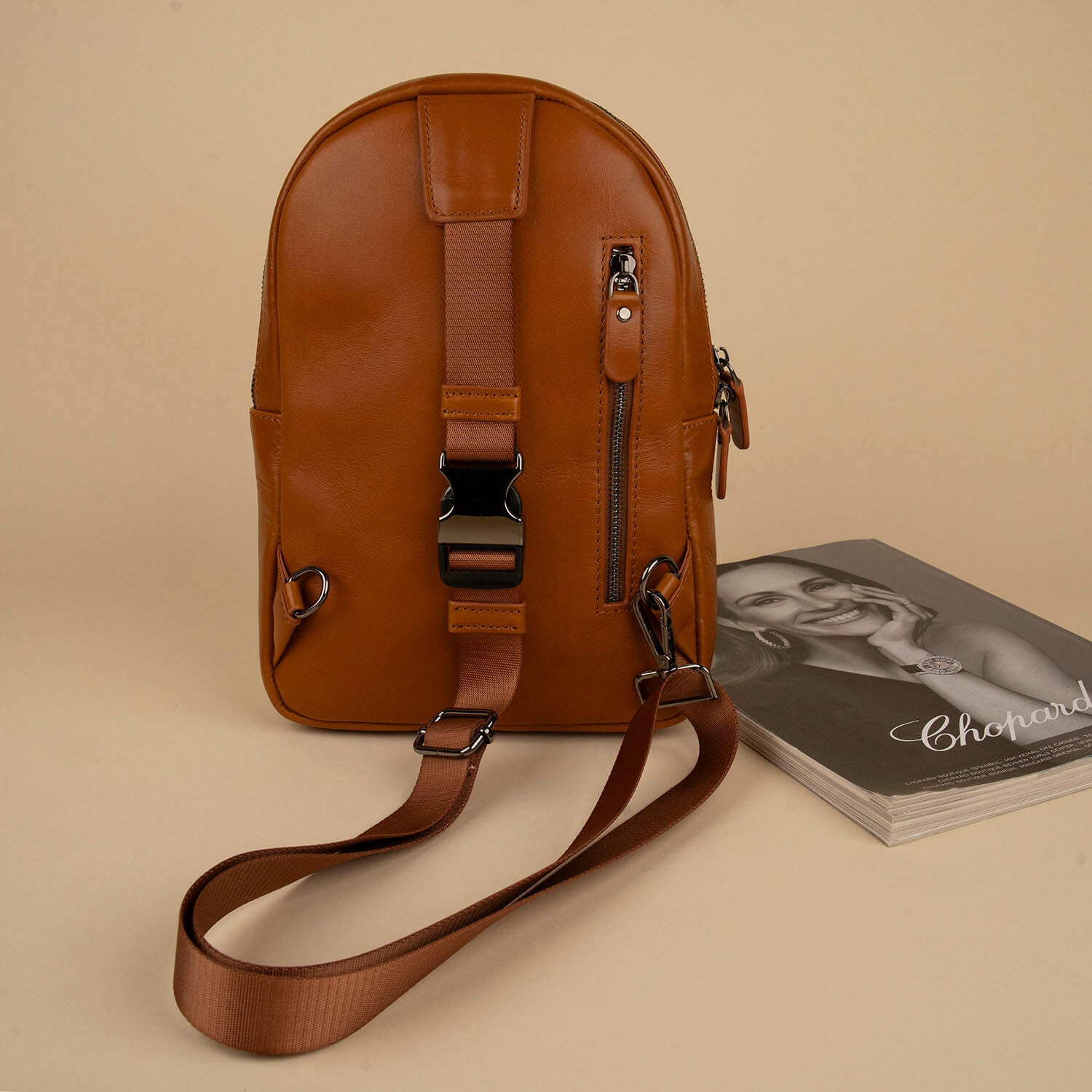 Leather Sling Bag - Brown - Marion