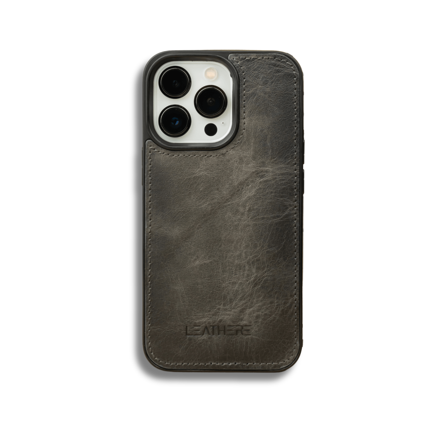 iPhone 17 Series Grey Leather Case - Austin (pre-order)