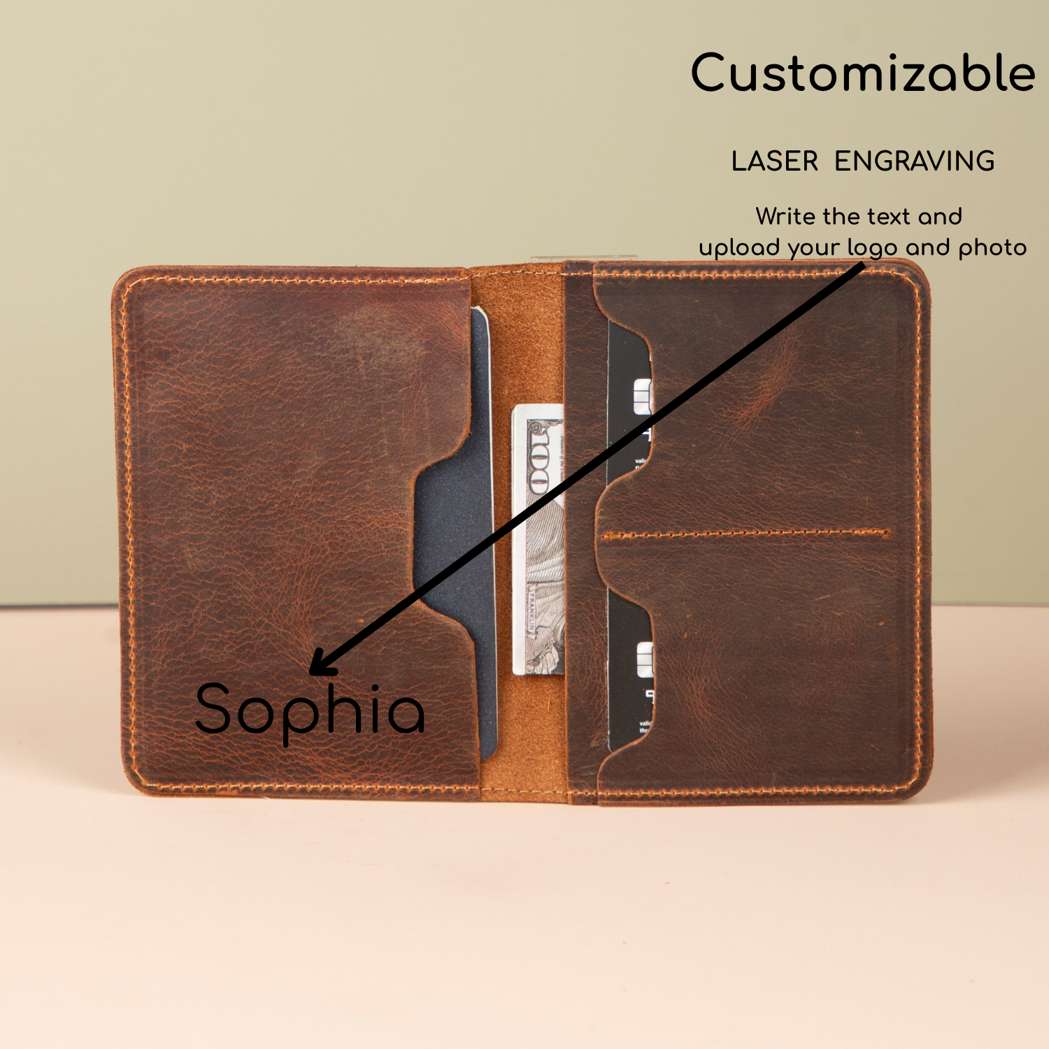 Leather Passport Holder - Dark Brown - Milan