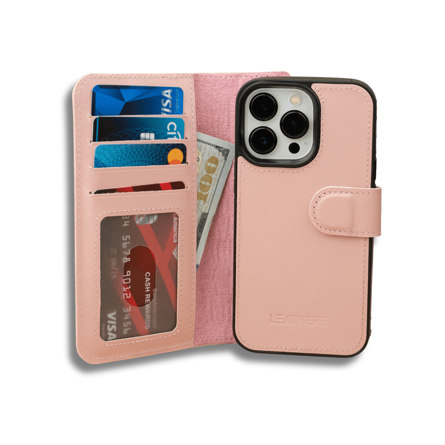 iPhone 17 Series Pink Leather Wallet Case - New York (pre-order)