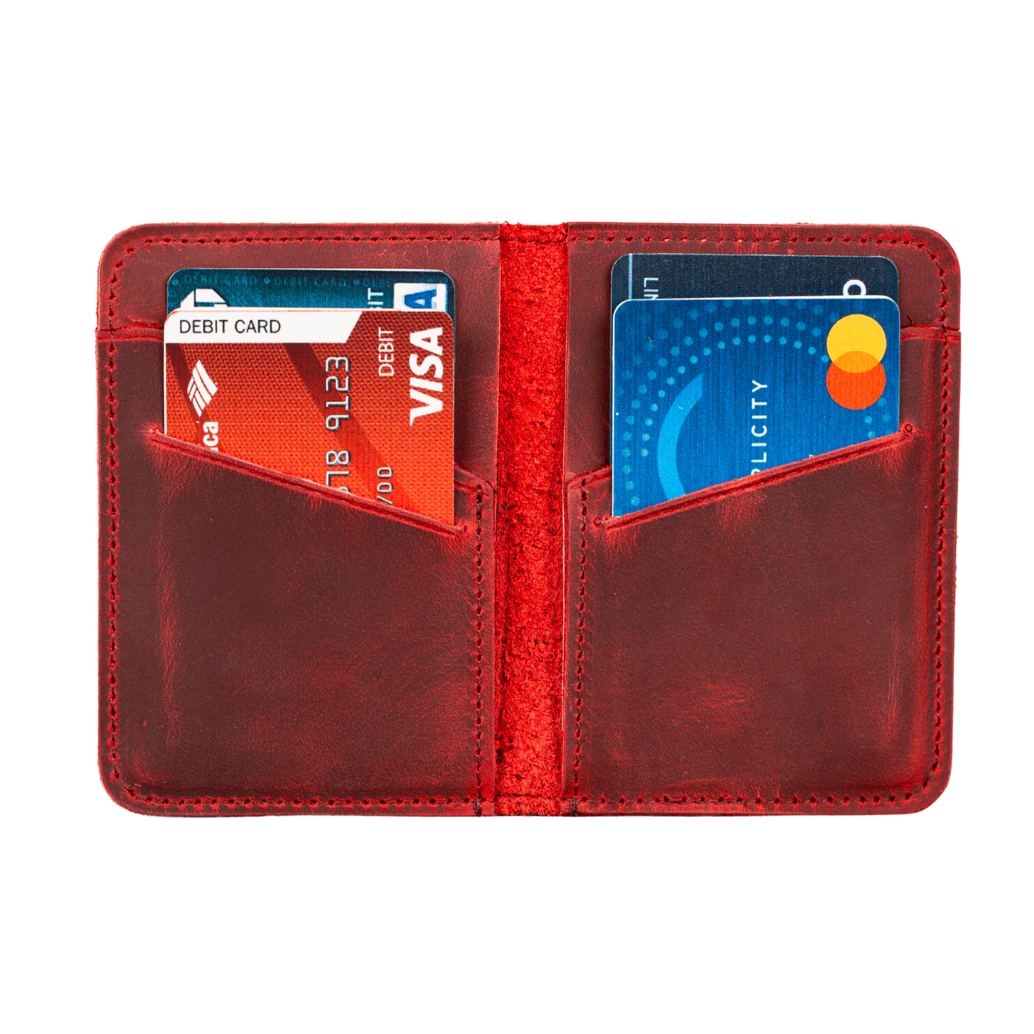 Classic Leather Cardholder Wallet - Red - Berkeley