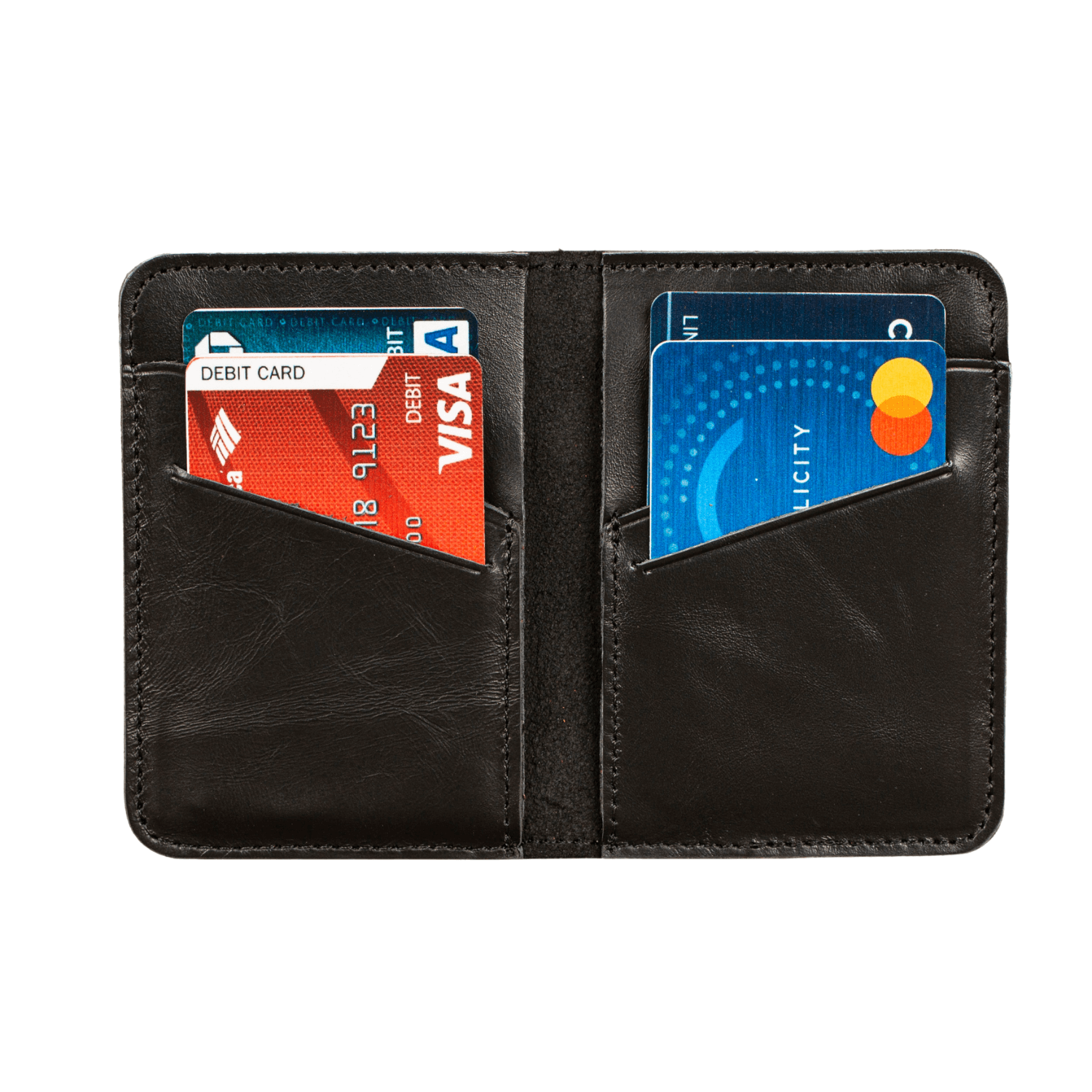 Classic Leather Cardholder Wallet - Black - Berkeley