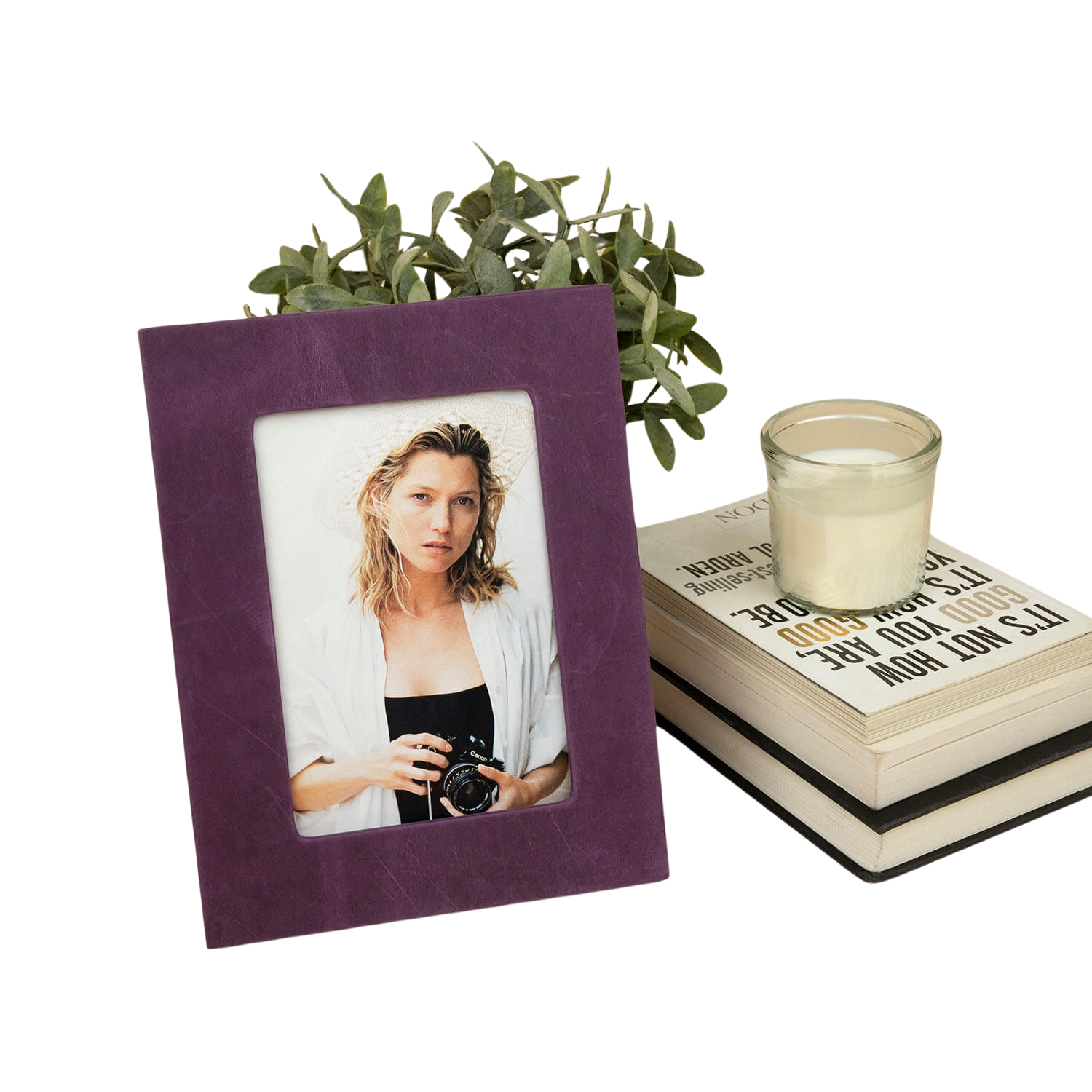 Luxury Leather Photo Frame - Purple - Allentown