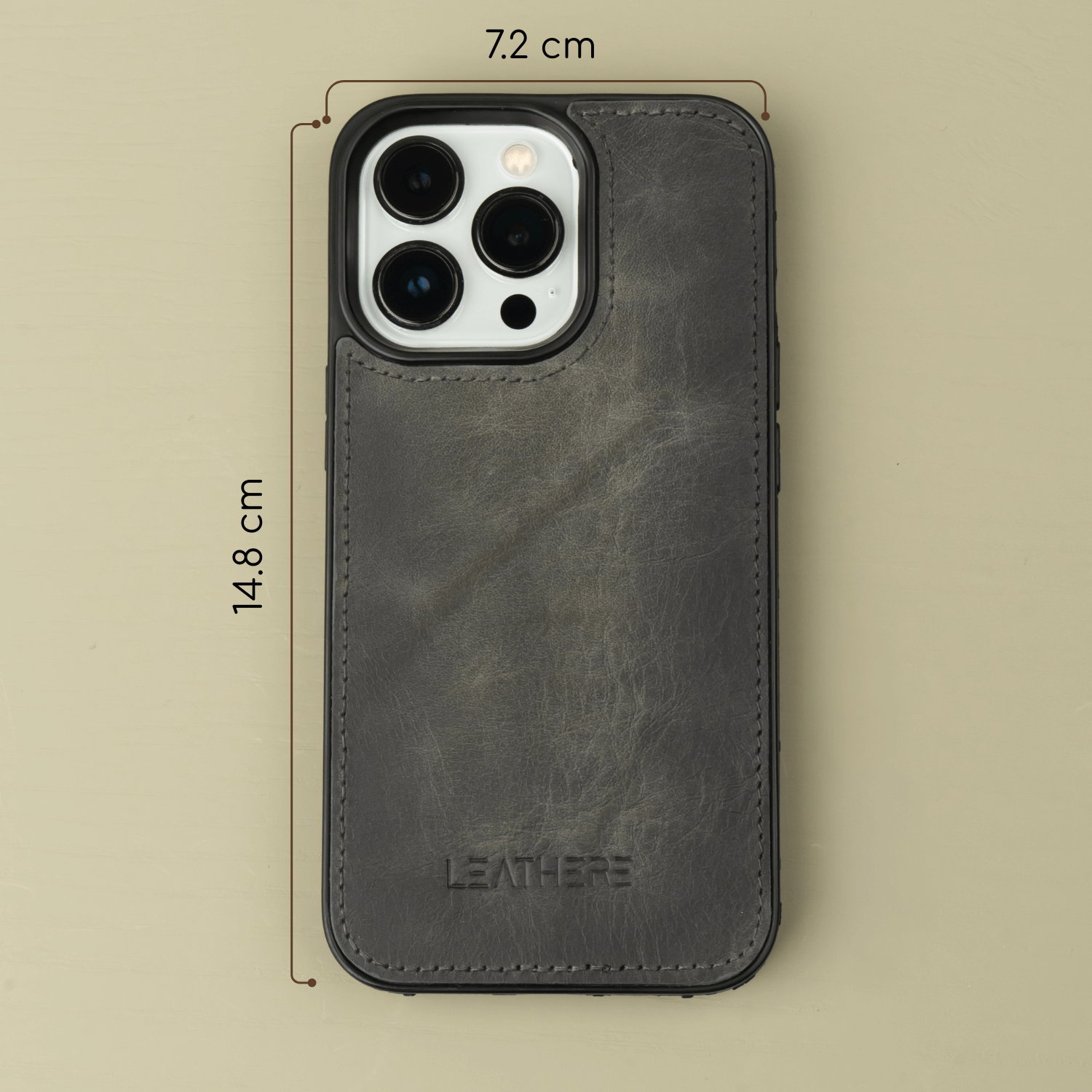 iPhone 16 Series Grey Leather Case - Austin