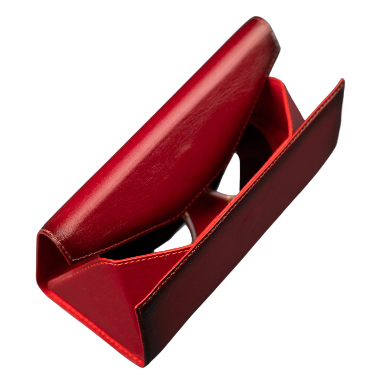 Red Leather Sunglasses Case - LEATHEREE