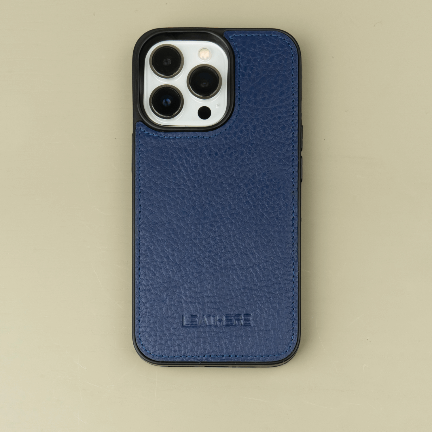 Blue Leather iPhone 16 Series Wallet Case - LEATHERE