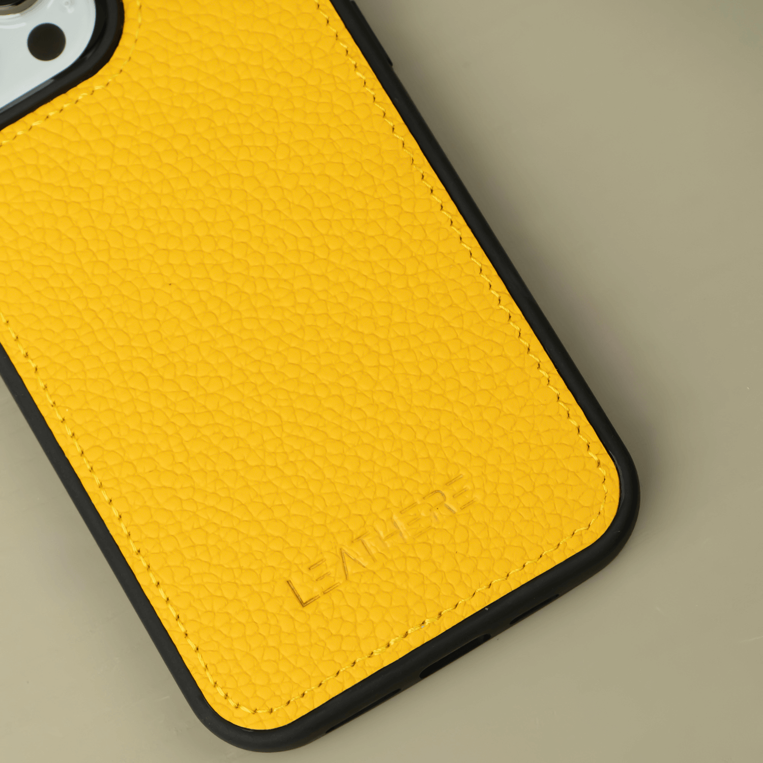 Yellow Leather iPhone 15 Series Snap-On Case - LEATHERE