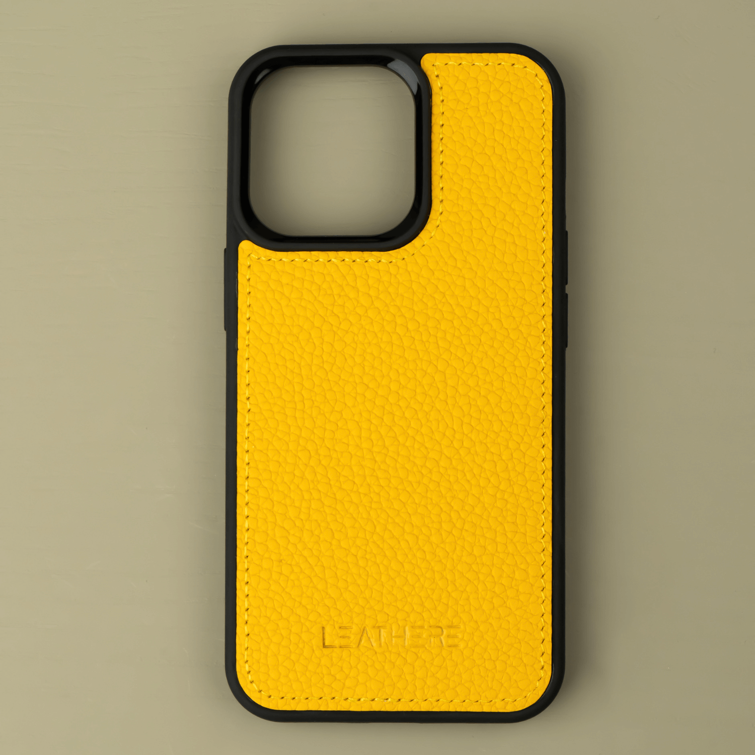 Yellow Leather iPhone 15 Series Snap-On Case - LEATHERE